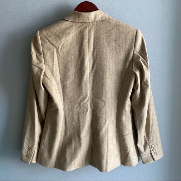 Talbots Wool Blazer Suit Jacket - Camel Pinstripe - Picture 3 of 12
